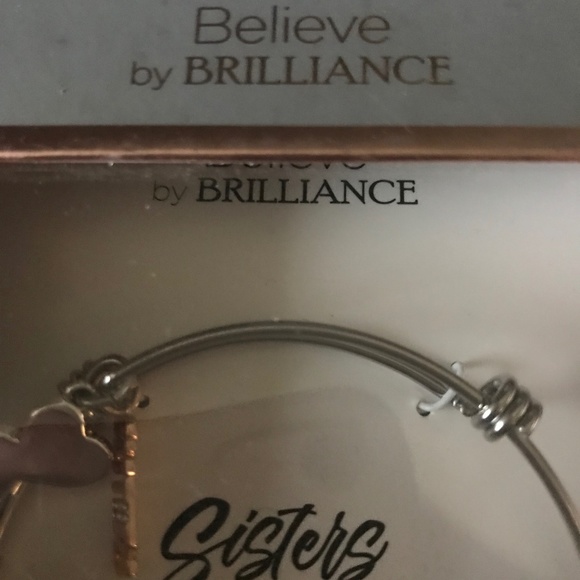 Believe by Brilliance Women’s Silver-tone Adjustable Bangle Bracelet - Picture 4 of 15